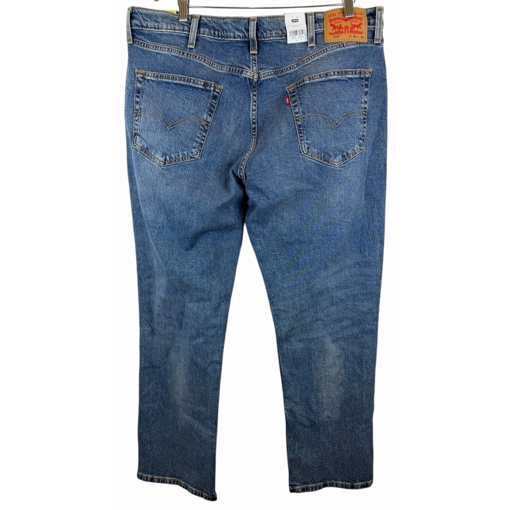 Levis 514 Straight‎ Fit Jeans Stretch Color Rinsed Blue 005141493 Men's 40x30 - Picture 2 of 14